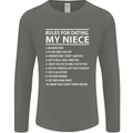 Rules for Dating My Niece Uncle's Day Funny Mens Long Sleeve T-Shirt Charcoal