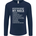 Rules for Dating My Niece Uncle's Day Funny Mens Long Sleeve T-Shirt Navy Blue