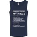 Rules for Dating My Niece Uncle's Day Funny Mens Vest Tank Top Navy Blue