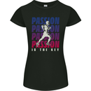 Running Passion Is the Key Runner Marathon Womens Petite Cut T-Shirt Black