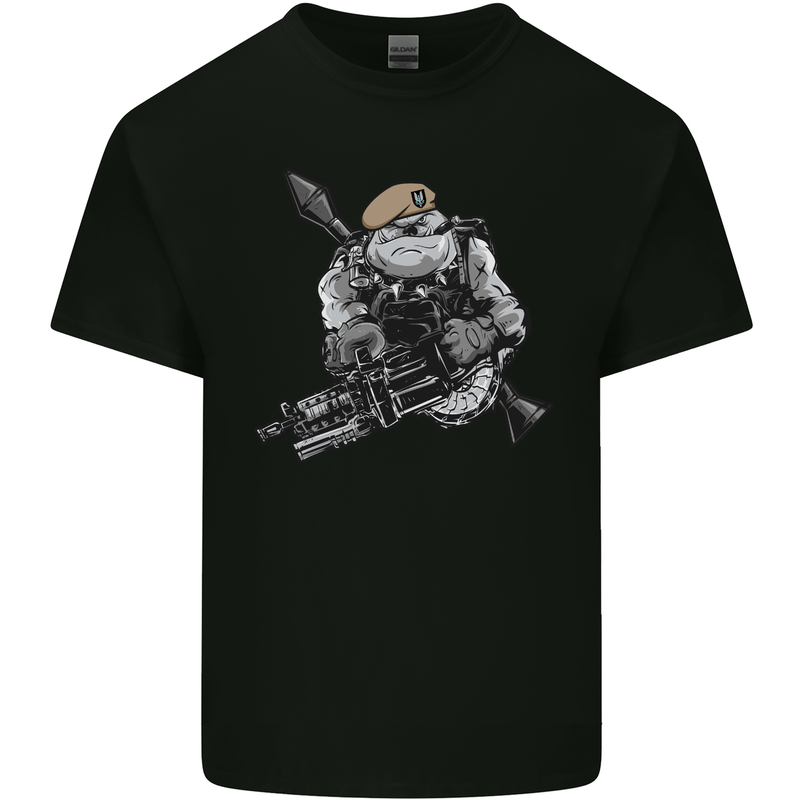 SAS Bulldog British Army Special Forces Mens Cotton T-Shirt Tee Top Black