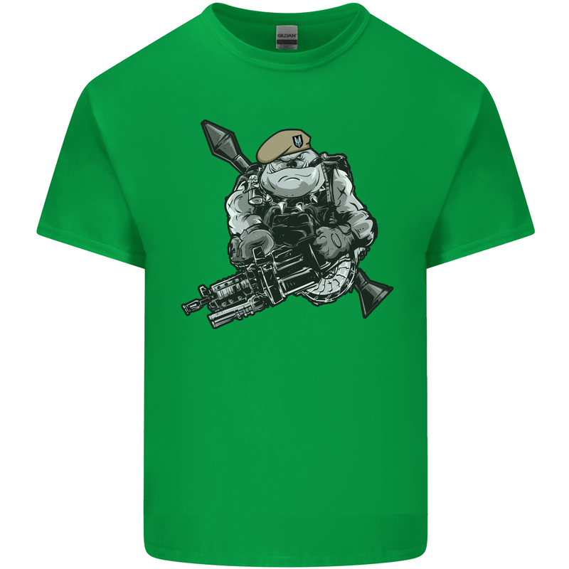 SAS Bulldog British Army Special Forces Mens Cotton T-Shirt Tee Top Irish Green