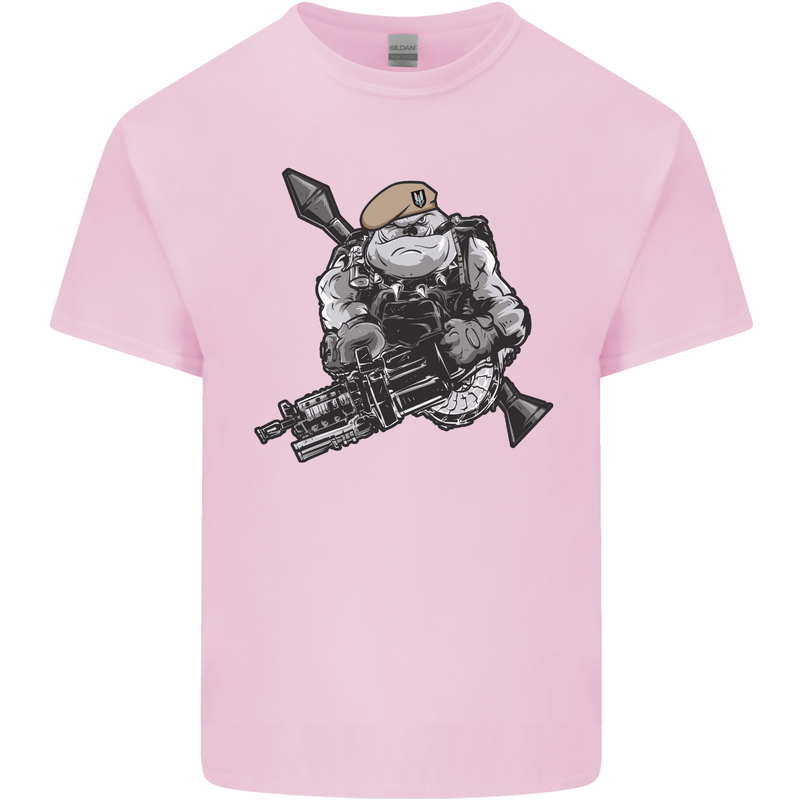SAS Bulldog British Army Special Forces Mens Cotton T-Shirt Tee Top Light Pink