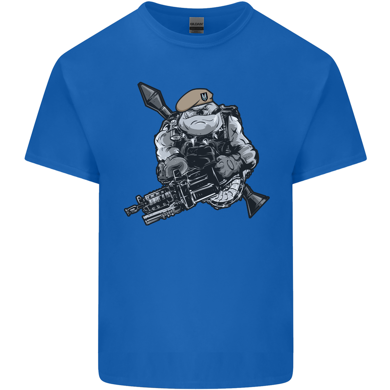 SAS Bulldog British Army Special Forces Mens Cotton T-Shirt Tee Top Royal Blue