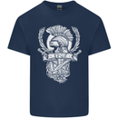 SPQR Helmet Gym Bodybuilding Training Top Mens Cotton T-Shirt Tee Top Navy Blue