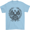 SPQR Roman Emblem Gym Training Top Mens T-Shirt Cotton Gildan Light Blue