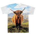 Highland cow scotland mens allover print t-shirt 