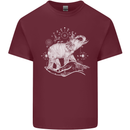 Sacral Style Elephant Meditation Tattoo Art Mens Cotton T-Shirt Tee Top Maroon