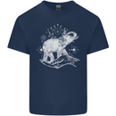 Sacral Style Elephant Meditation Tattoo Art Mens Cotton T-Shirt Tee Top Navy Blue
