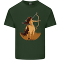 Sagittarius Woman Zodiac Star Sign Mens Cotton T-Shirt Tee Top Forest Green