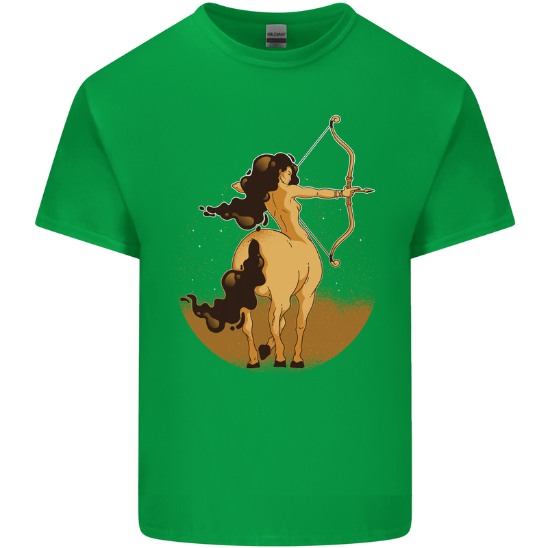 Sagittarius Woman Zodiac Star Sign Mens Cotton T-Shirt Tee Top Irish Green