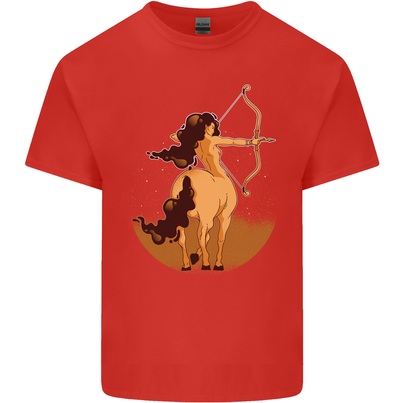Sagittarius Woman Zodiac Star Sign Mens Cotton T-Shirt Tee Top Red