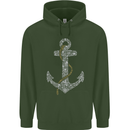 Sailing Anchor Sailor Boat Captain Ship Mens 80% Cotton Hoodie Forest Green