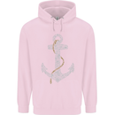 Sailing Anchor Sailor Boat Captain Ship Mens 80% Cotton Hoodie Light Pink