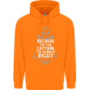 Sailing Captain Narrow Boat Barge Sailor Childrens Kids Hoodie Orange