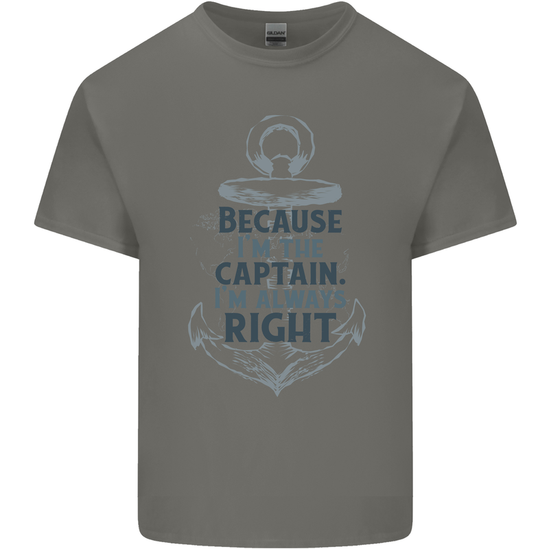 Sailing Captain Narrow Boat Barge Sailor Mens Cotton T-Shirt Tee Top Charcoal