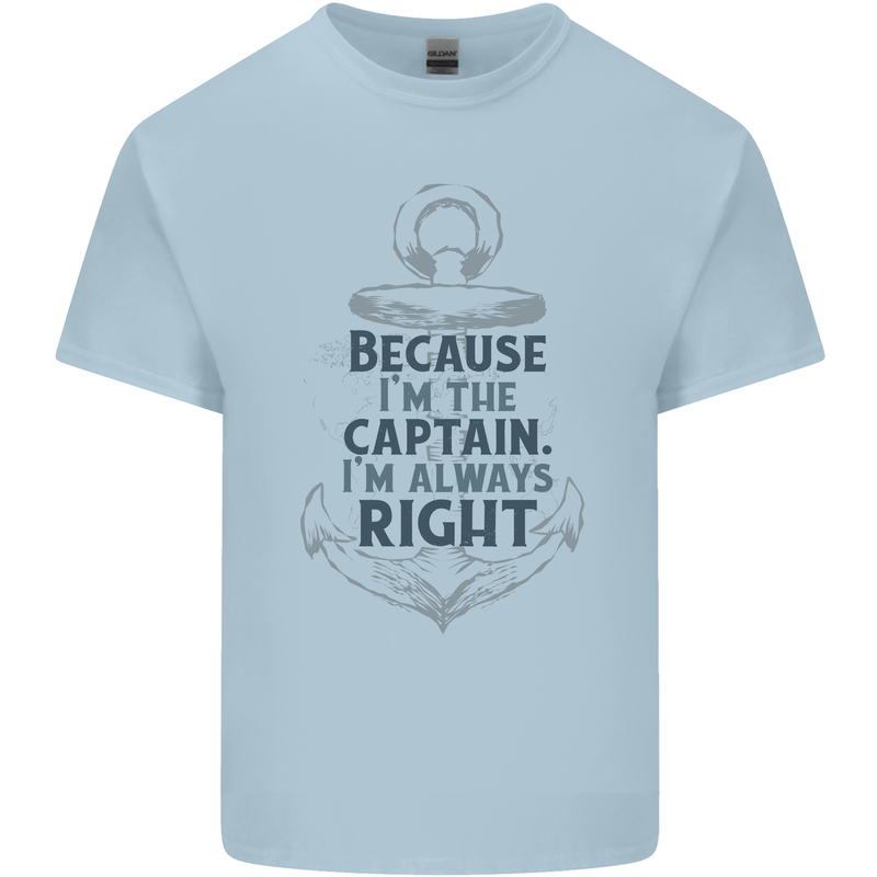 Sailing Captain Narrow Boat Barge Sailor Mens Cotton T-Shirt Tee Top Light Blue