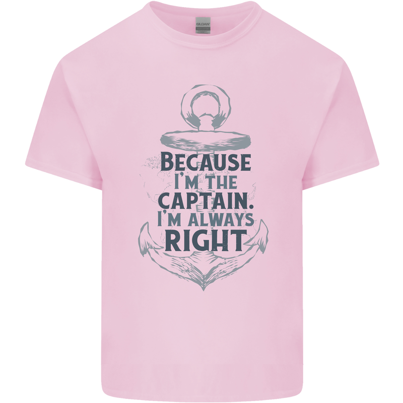 Sailing Captain Narrow Boat Barge Sailor Mens Cotton T-Shirt Tee Top Light Pink