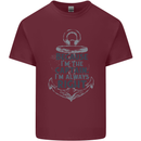 Sailing Captain Narrow Boat Barge Sailor Mens Cotton T-Shirt Tee Top Maroon