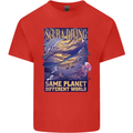 Same Planet Different World Mens Cotton T-Shirt Tee Top Red