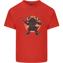 Samurai Cthulhu Kraken Kids T-Shirt Childrens Red