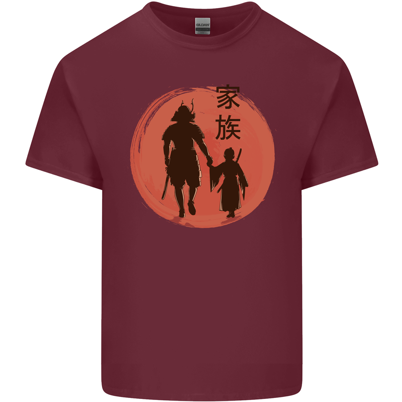 Samurai Dad Son Fathers Day MMA Martial Arts Mens Cotton T-Shirt Tee Top Maroon
