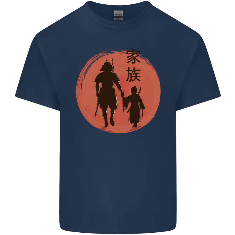 Samurai Dad Son Fathers Day MMA Martial Arts Mens Cotton T-Shirt Tee Top Navy Blue