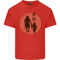 Samurai Dad Son Fathers Day MMA Martial Arts Mens Cotton T-Shirt Tee Top Red