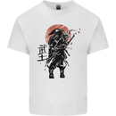 Samurai Sun  MMA Warrior Mens Cotton T-Shirt Tee Top White