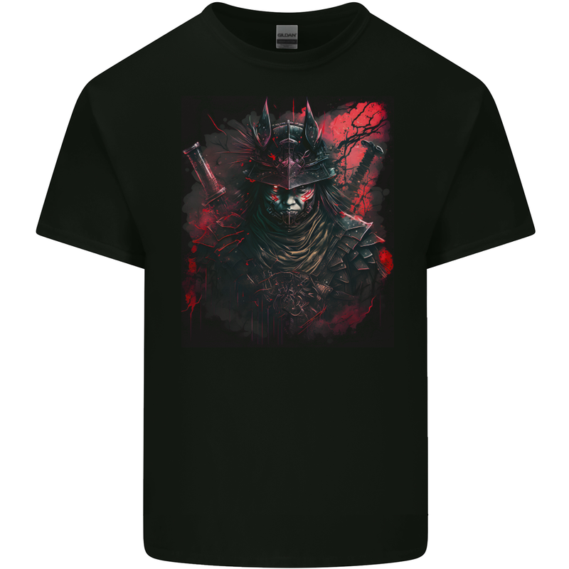Samurai of Death Japanese Fantasy Warrior Mens Cotton T-Shirt Tee Top BLACK