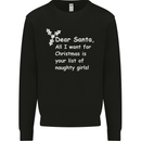 Santa Claus Naughty Girls Funny Christmas Mens Sweatshirt Jumper Black