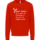 Santa Claus Naughty Girls Funny Christmas Mens Sweatshirt Jumper Bright Red