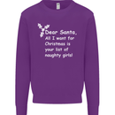 Santa Claus Naughty Girls Funny Christmas Mens Sweatshirt Jumper Purple