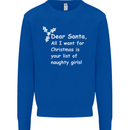 Santa Claus Naughty Girls Funny Christmas Mens Sweatshirt Jumper Royal Blue
