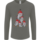 Santa Clause Christmas Tree Mens Long Sleeve T-Shirt Charcoal