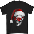 Santa Skull Wearing Shades Funny Christmas Mens T-Shirt Cotton Gildan Black