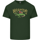 Santa T-Rex Drink Eat Merry Funny Christmas Mens Cotton T-Shirt Tee Top Forest Green