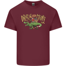 Santa T-Rex Drink Eat Merry Funny Christmas Mens Cotton T-Shirt Tee Top Maroon