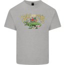 Santa T-Rex Drink Eat Merry Funny Christmas Mens Cotton T-Shirt Tee Top Sports Grey
