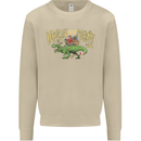 Santa T-Rex Drink Eat Merry Funny Christmas Mens Sweatshirt Jumper Sand