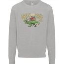 Santa T-Rex Drink Eat Merry Funny Christmas Mens Sweatshirt Jumper Sports Grey