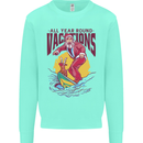 Santa Vacations Funny Christmas Surfer Surfing Mens Sweatshirt Jumper Peppermint
