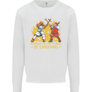 Santa vs Jesus Funny Christmas Xmas Mens Sweatshirt Jumper White