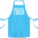 Scare Me I Have Twins Father's Day Mother's Cotton Apron 100% Organic Turquoise