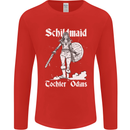 Schildmaid Viking Shield Maiden Mens Long Sleeve T-Shirt Red