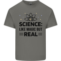Science Like Magic But Real Funny Geek Nerd Mens Cotton T-Shirt Tee Top Charcoal