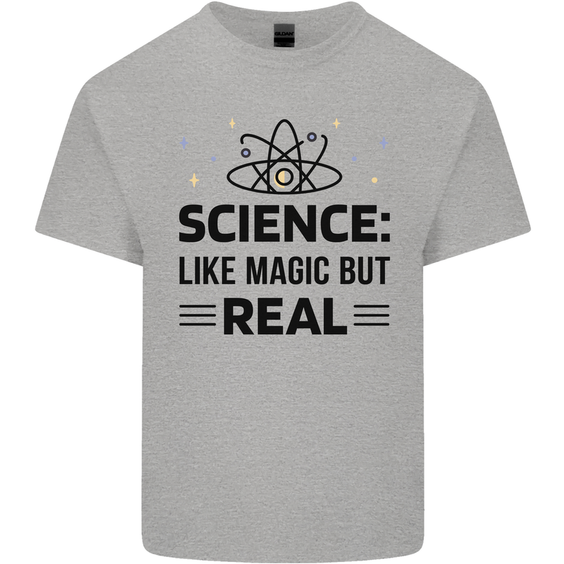 Science Like Magic But Real Funny Geek Nerd Mens Cotton T-Shirt Tee Top Sports Grey
