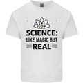 Science Like Magic But Real Funny Geek Nerd Mens Cotton T-Shirt Tee Top White