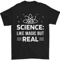 Science Like Magic But Real Funny Nerd Geek Mens T-Shirt 100% Cotton Black