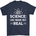 Science Like Magic But Real Funny Nerd Geek Mens T-Shirt 100% Cotton Navy Blue